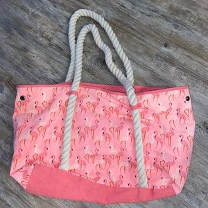 Flamingo beach bag